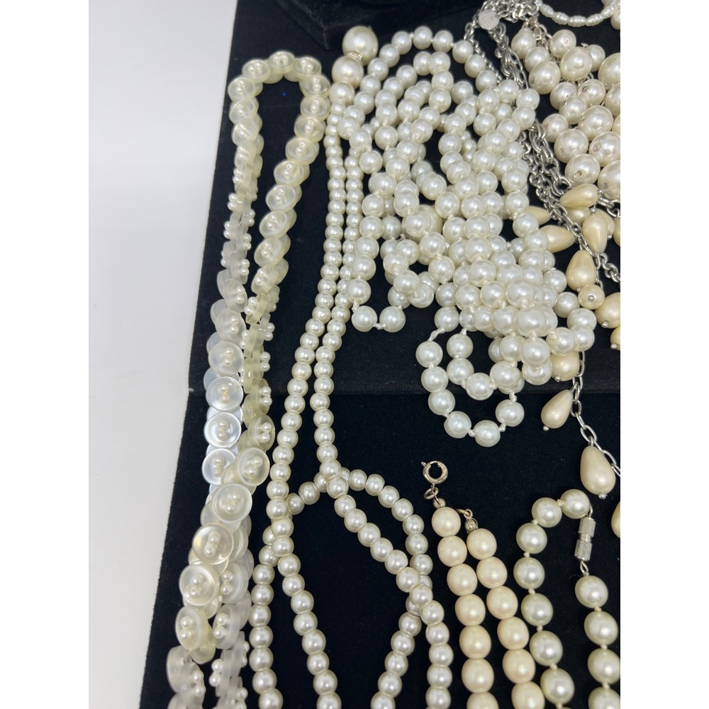 Vintage to Modern Pearl Necklace & Bracelet Gold & Silver Tone Beaded Lot of 30 - Picture 9 of 16